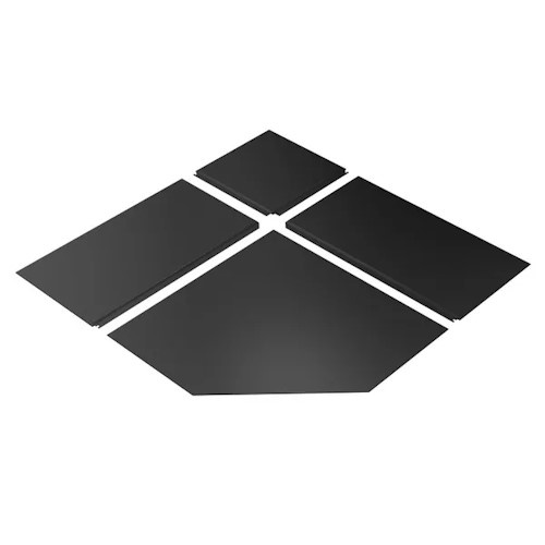 Black Steel Hearth Pad 54" Corner (AC02789)